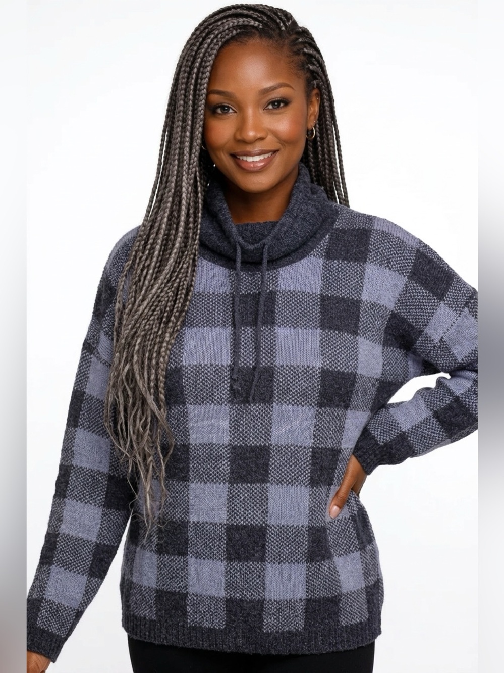 Oversized check sweater